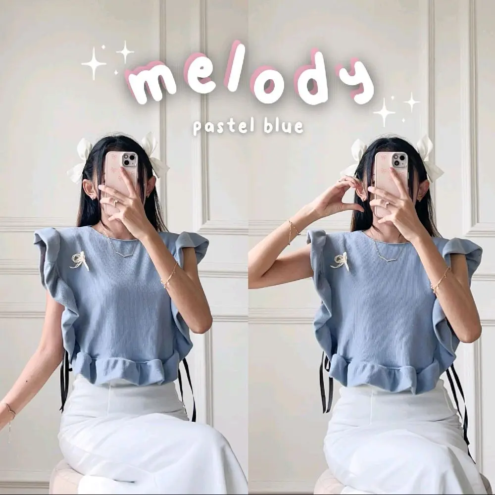 MELODY COQUETTE VEST // VEST ROMPO RUFFLE REMPEL AESTHETIC PITA IKAT