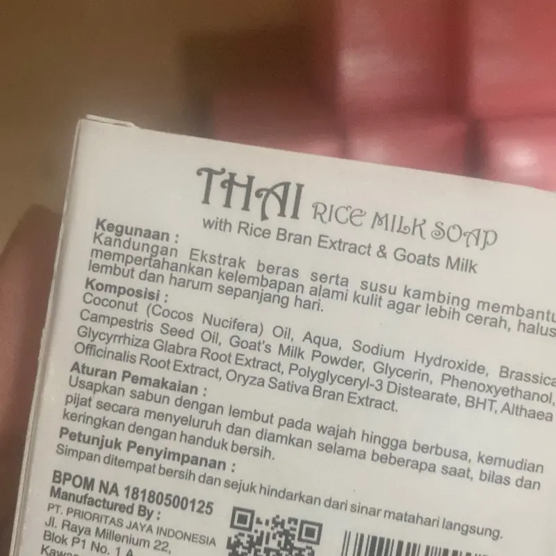 ISI 3 PCS SABUN THAI RICE MILK THAI SABUN BERAS ISI 3 Membersihkan Mencerahkan Soap 1