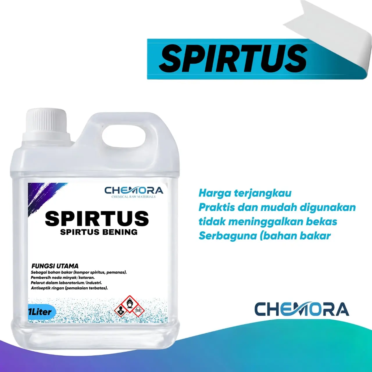 SPITUS BENING Bahan Untuk Menambal Ban, Dan Pembersih Noda Minyak Serbaguna 1 Liter Kualitas Terbaik