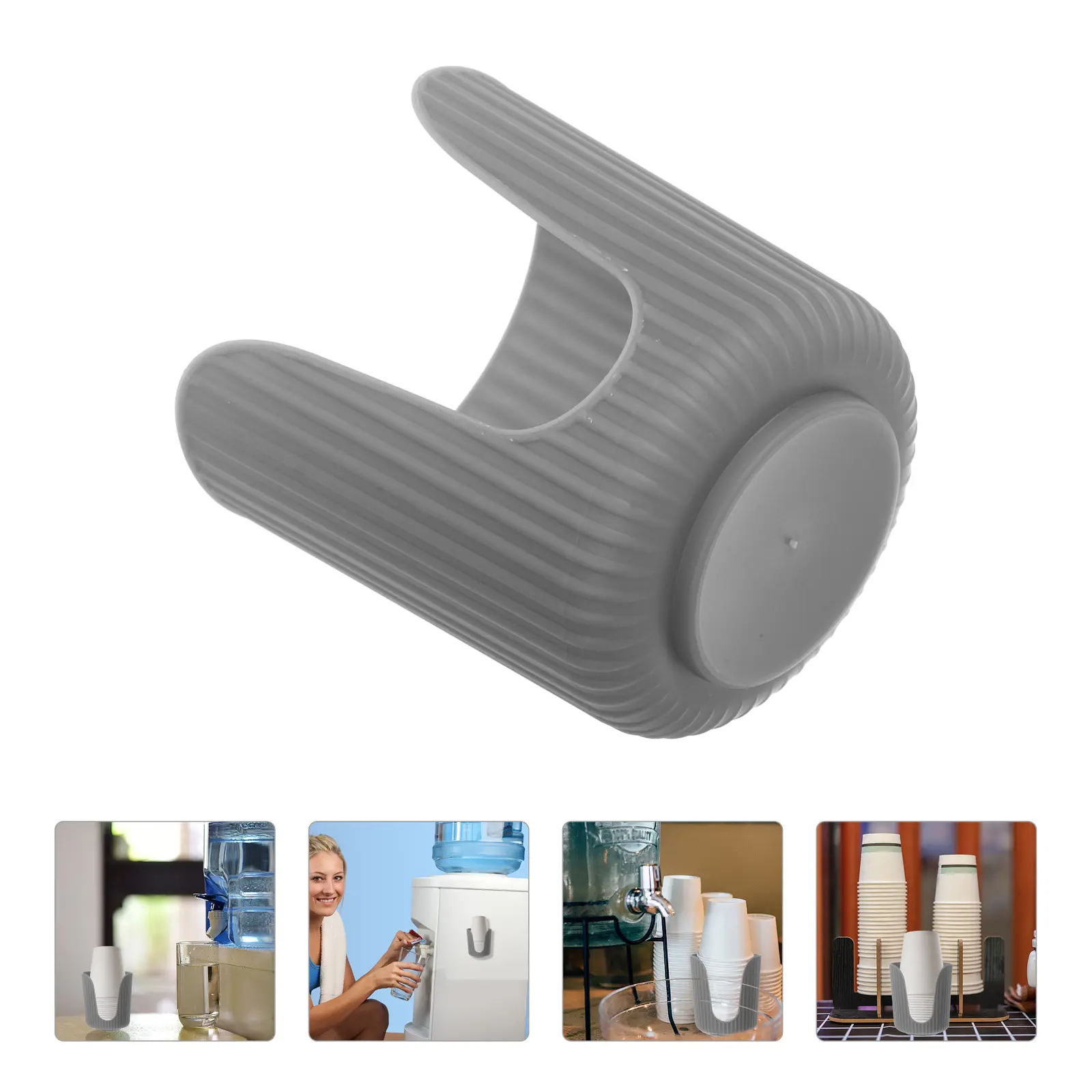 Paper Cup Dispenser With Stylish Vertical Stripes Paper Cups Holder Home Paper Cup Dispenser Organiser Rack Decoration Plastic