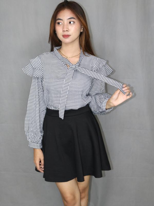 LILIUM AIT - MANDA BLOUSE - BLOSUSE KOTAK-KOTAK KOREAN STYLE 0