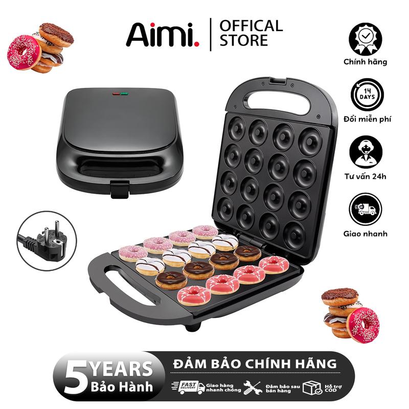 Máy Làm Bánh Donut Aimi 1400W Em Làm Cho 16 Bánh Rán Nhỏ Hoạt động Nấu ăn độc đáo hình thú mini
