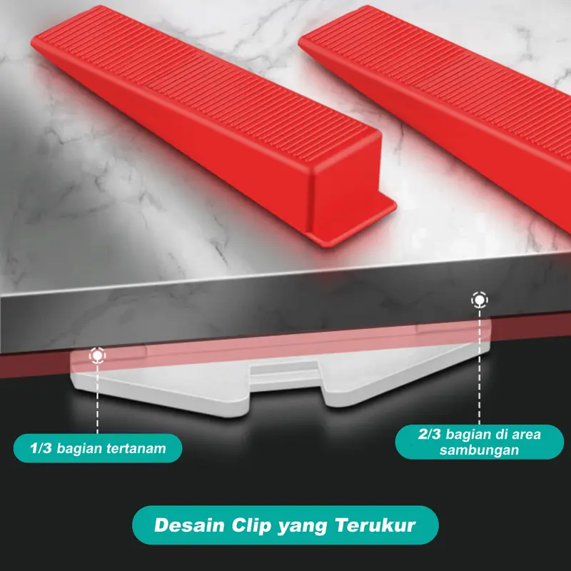 ASTEEL Klip Clip Nat 1.5mm Ekonomi Alat Perata Pasang Keramik Granit Lantai Dinding Tile Leveling Spacer Wedge Pasak 5