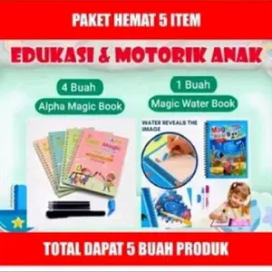 Buku Sank Magic Lengkap isi 4 Buku Free 1 Set Refiel Pulpen 5 in 1 Alfabet Number Math Drawing Reuseable Tinta Hilang Sendiri Kosakata Inggris Colorful Silicon Holder Sarana Belajar