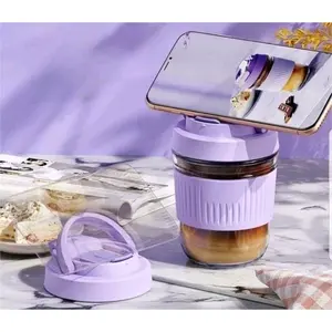 B ( B000147 ) BOTOL / GELAS KACA GRIP AESTHETIC WARNA / 350 ML ANTI TUMPAH NO BOX