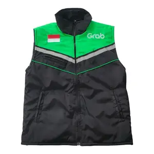 Rompi Ojol Hijau Tebal - Rompi Driver GB - Rompi Motor Pria anti angin full bordir