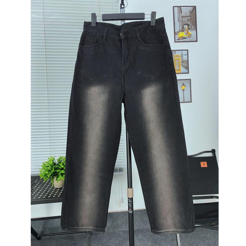    99 - 139k Xả Kho Nghỉ Tết    - Quần Jean Nam Baggy Ống Suông mau đen wash bạc Quần Bò Nam Ống Rộng Cạp Cao Wash Hot Trend 2024 Menswear Pants Ong Có Túi 