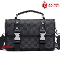 Gambar Leather Concept HORNET Tas Pria Selempang Premium Anti Air | Sling Bag Cowok Stylish Korean Messenger Bag Kantor Casual - Monochrome dari Leather Concept Kota Tangerang 1 Tokopedia