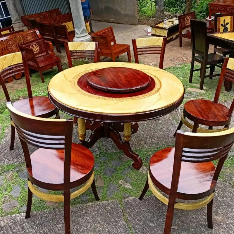 MEJA MAKAN MEJA PUTAR KAYU 0