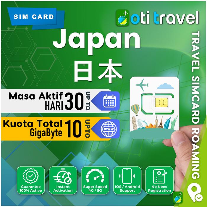 Gambar Travel Simcard OTI TRAVEL Japan Limit Total Regular | Sim Card Jepang - 5-Hari, 3GB dari OTi TRAVEL Kota Medan Tokopedia