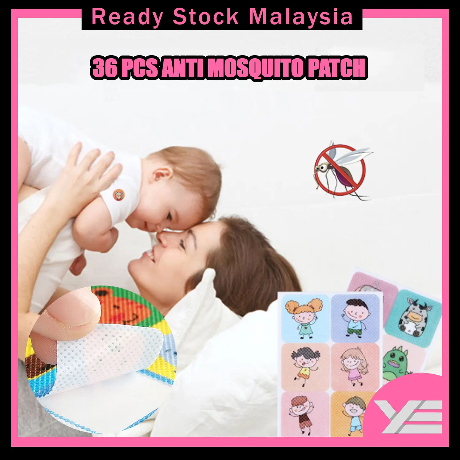 YEESTORE 36 PCS Mosquito Repellent Patch Essential Oil Sticker Anti Mosquito Baby Infant Kids Non Toxic Ubat Nyamuk