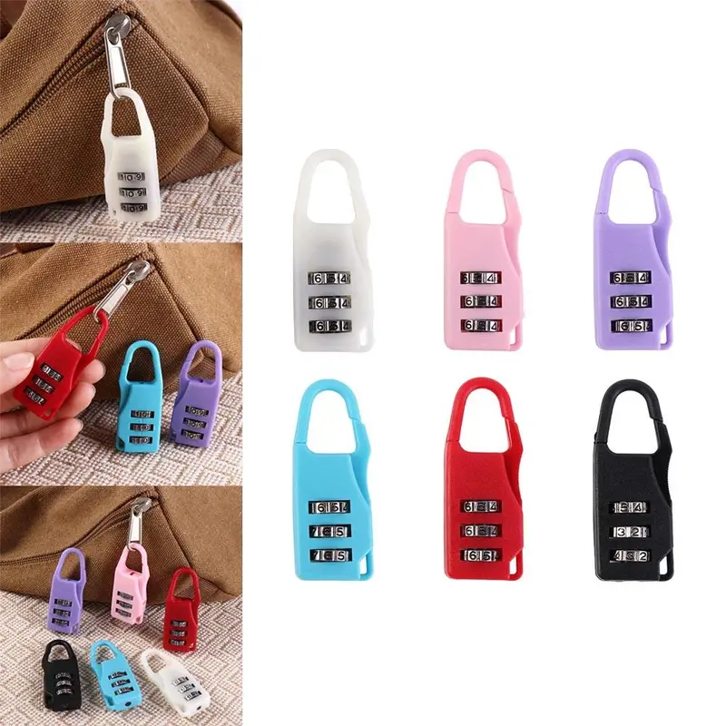 Khóa Kết Hợp Vali Digit, Cầm Tay, Chống Trộm, Làm Bằng Nhựa, Ba Lô, Khóa Ngăn Kéo, An Toàn, Ổ Khóa Kết Hợp Mini, Thích Hợp Cho Túi 0