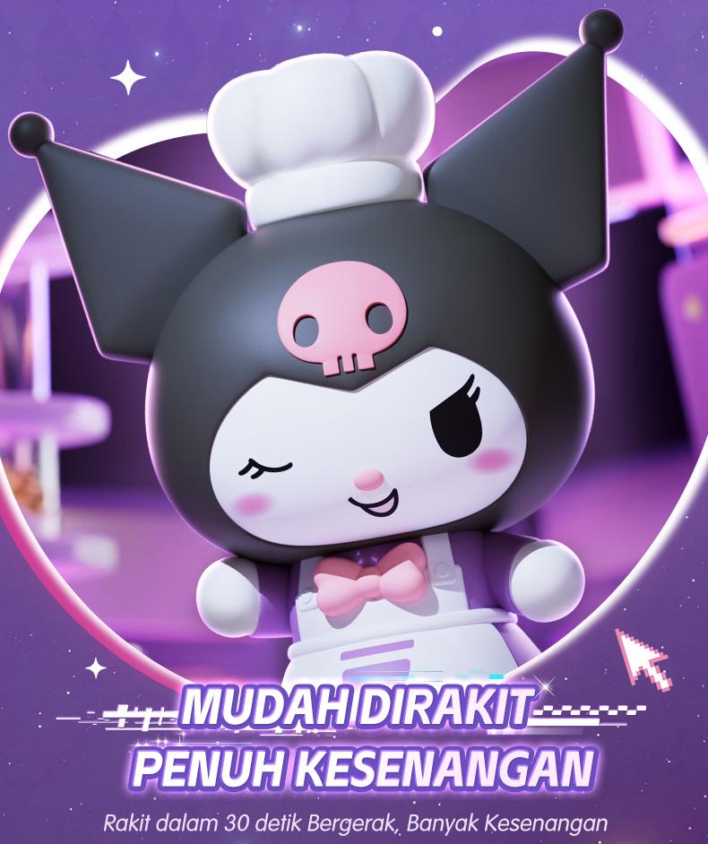 Blokees×Sanrio Blind Box Kuromi Ornamen Mini Action Figurine Mainan Plastik Lucu Kuromi Candy Series Figure Model BlindBox Dadoos Seri FUN 01