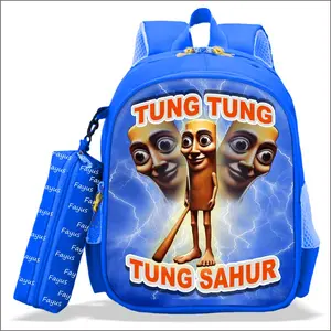 FAYUS TUNG TUNG SAHUR Tas Sekolah Anak Ransel Canvas D300 Anti Air Fashion Anomali Bisa Bayar COD untuk PAUD TK & Kelas 1-4 Stylishbackpack Taspunggungpria Karakter Tung Sahur