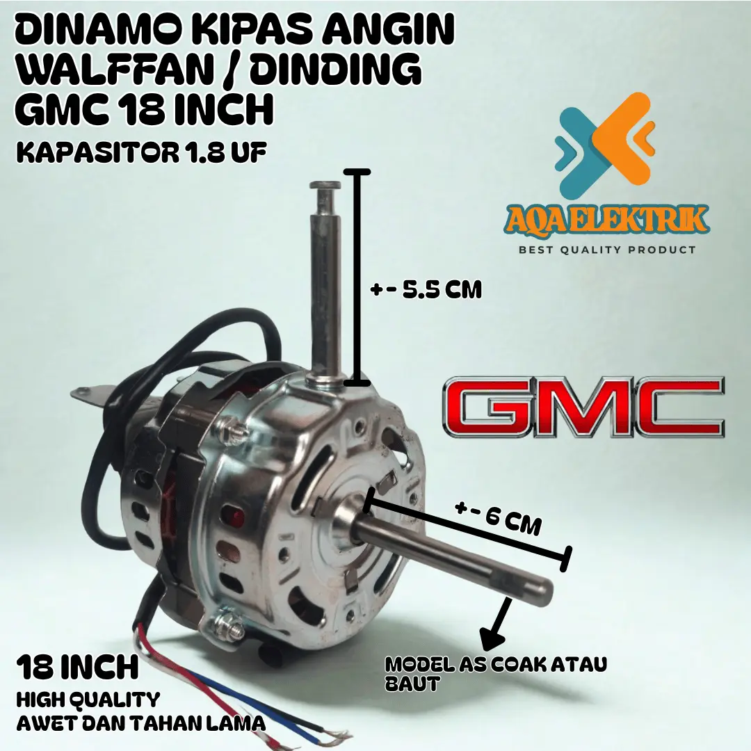 DINAMO KIPAS ANGIN DINDING | WALLFAN GMC DLL 18 INCH MODEL AS DRAT | COAK KAPASITOR 1.8 UF DINAMO MESIN KIPAS