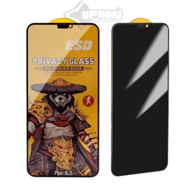 Tempered Glass Anti Spy Panda ESD Super Glass Glossy Hitam Full Screen For Samsung - uphon - Privacy 5