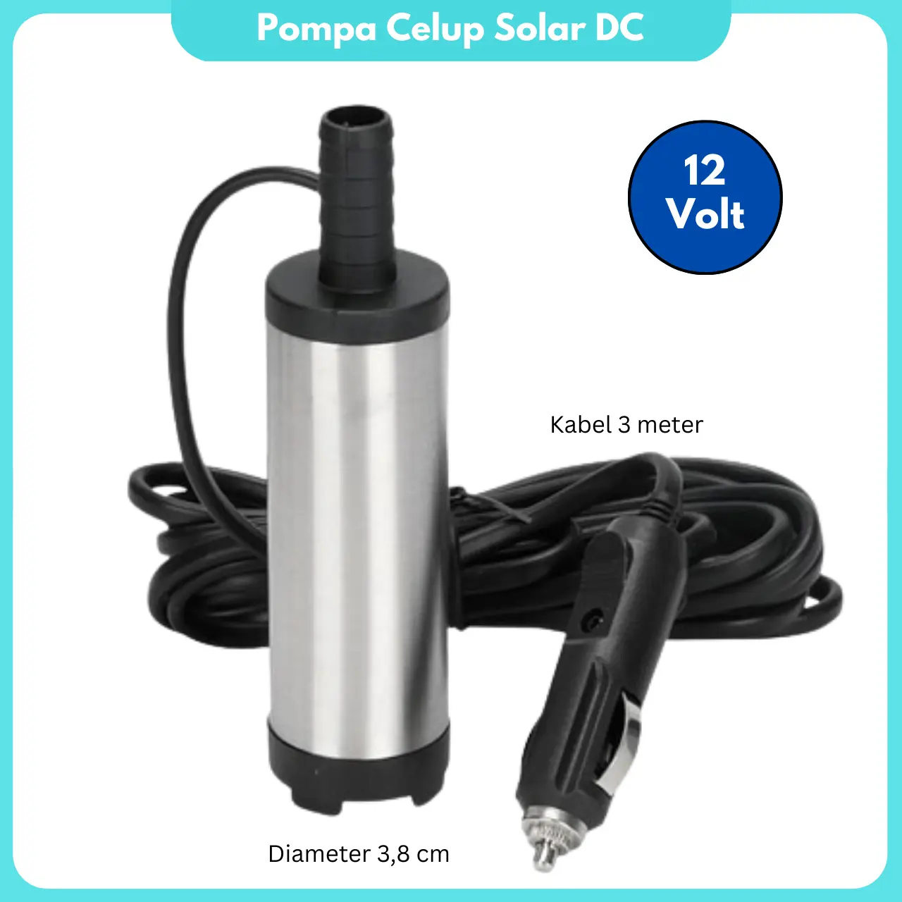 Pompa Celup Mini Solar DC 12V untuk Sedot Air Bahan Bakar Diesel Minyak Solar