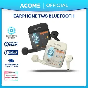 【BISA COD】ACOME Headset Earphone TWS Bluetooth 5.3 Transparent Low Latency 60ms Inpods AT06 - Garansi Resmi 1 Tahun