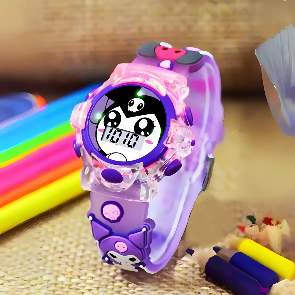 Jam Tangan Anak Perempuan Kuromi Anti Air Degan Musik Umur 6-12 Tahun TK SD Terbaru 2025 Aesthetic Premium