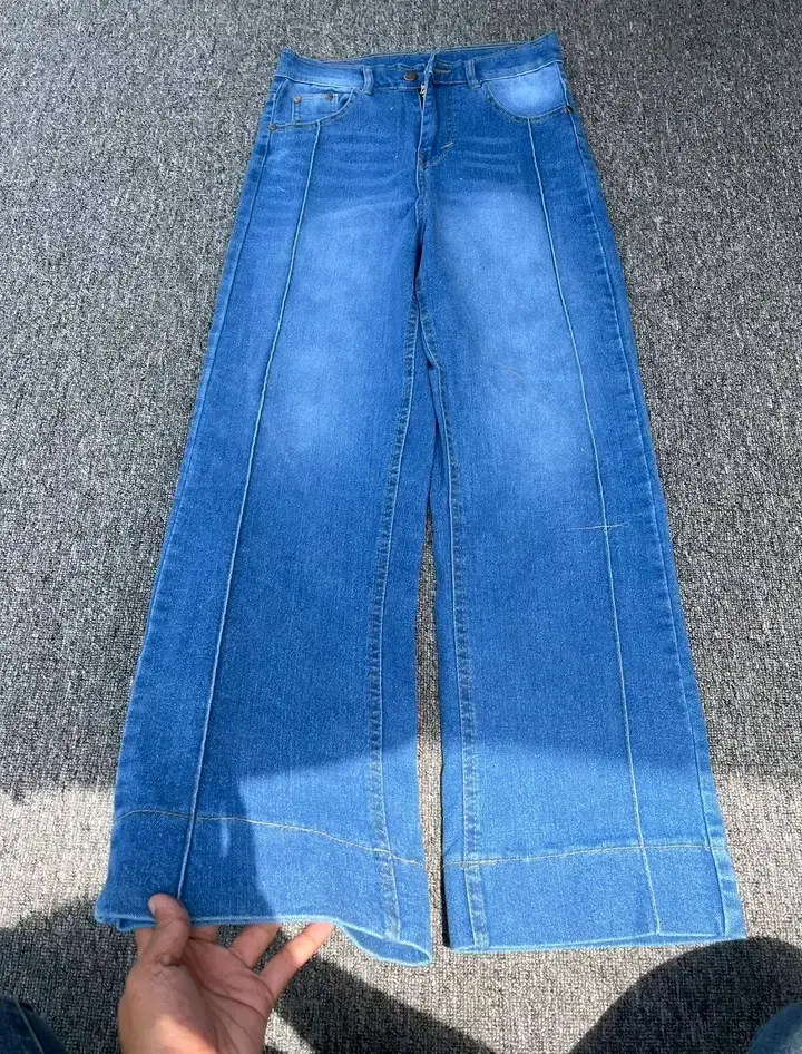 Celana Baggy Jeans Kulot Tulang Haighwaist Loose Lipat Bawah Vintage