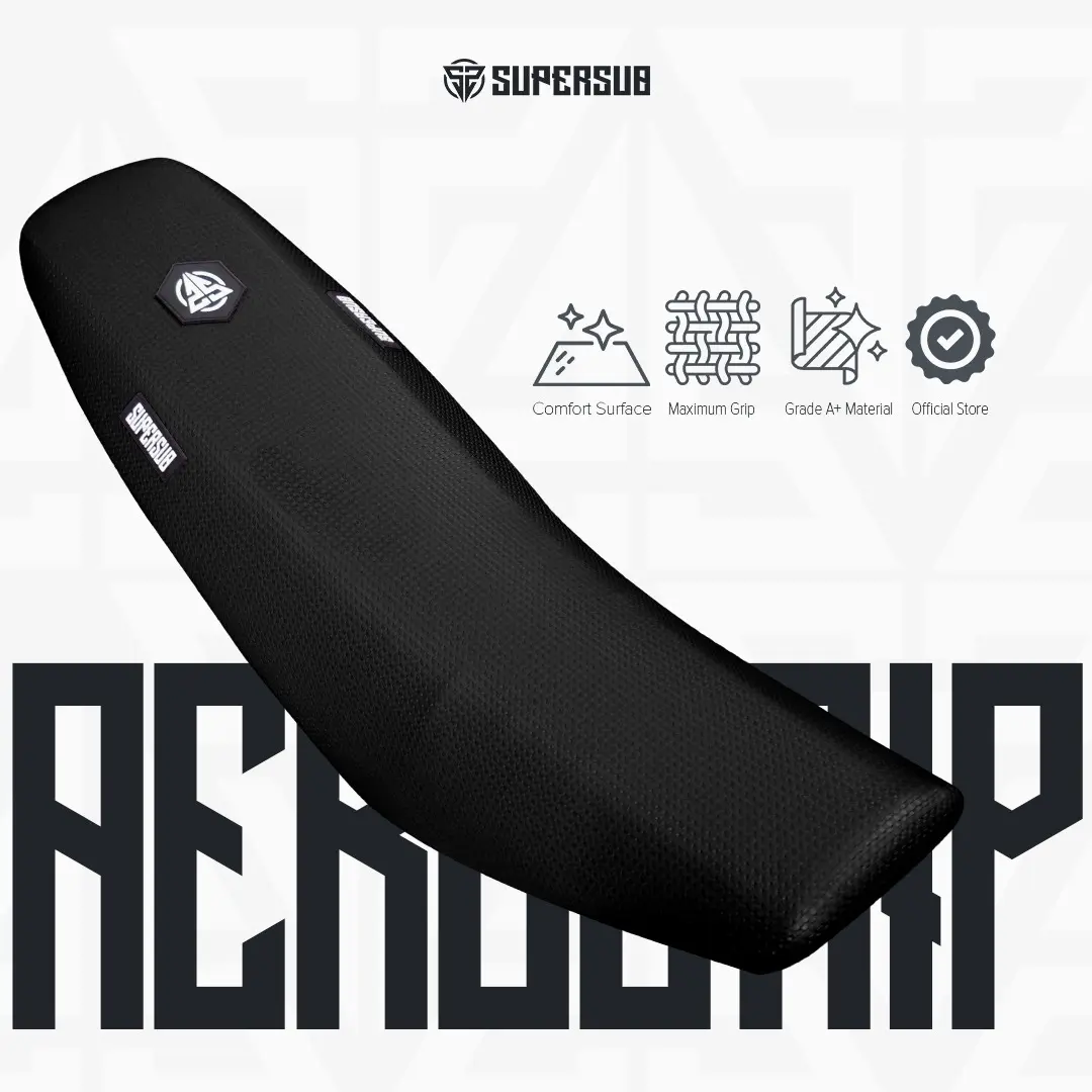 SEAT COVER SUPERSUB AEROGRIP SARUNG JOK PREMIUM HITAM WATERPROOF ANTI AIR TRAIL SUPERMOTO ENDURO TRABAS UNIVERSAL UNTUK KLX DTRACKER CRF WR KTM YZ HUSQ KX