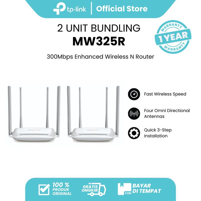 Gambar Mercusys MW325R 2T2R 300Mbps Enhanced Signal Wireless N Wi-Fi Router Qualcomm 4 Fixed Antennas TP LINK TPLINK - MW325R dari TP-Link Indonesia Kab. Tangerang 5 Tokopedia