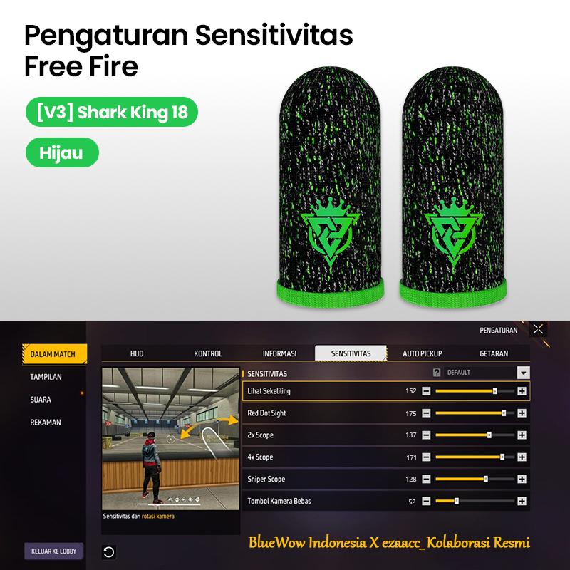 ‌BlueWow V4 Ice SilkFinger Sleeve/Pro Lengan Jari- Putih Sarung Jari Gaming Generasi Baru - Material Ice Silk/Shark Gaming-Material Nanofiber Premium | High Sensitivity & No Miss Touch | Anti-Sweat + Screen Safe untuk Garena/PUBG/MLBB