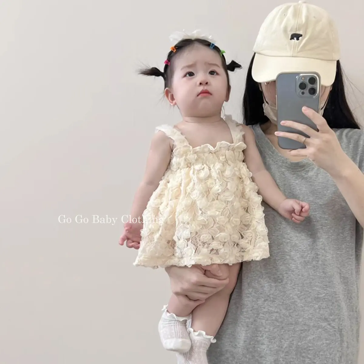【 TK 15K Phiếu giảm giá 】1080& Quần Áo Trẻ Em Bé Thiết Kế Ngọt Ngào Mùa Hè, Siêu Xinh Xắn, Mềm Mại Và Thời Trang, Hoa Ba Chiều Cho Bé Gái, Váy Yếm Công Chúa