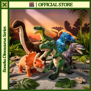 Boneka Dinosaurus Dino T-rex Trex Triceraptops Brontosaurus Raptor Spinosaurus Ukuran Besar & Kecil - Pusat Kado Murah