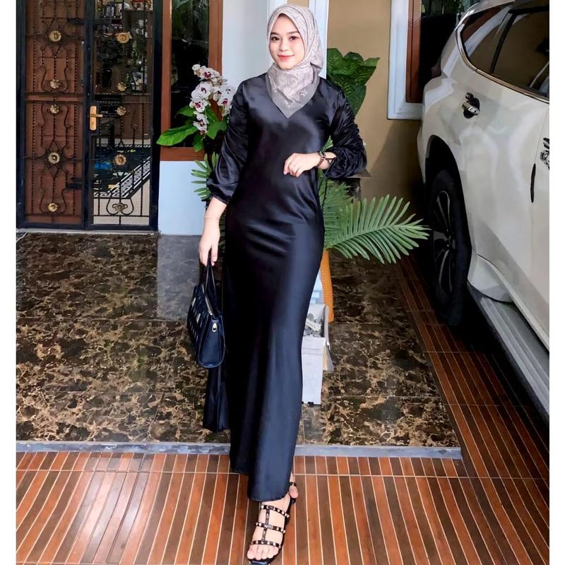 Product Introduction of Dress Darla Silk Satin Velvet Terbaru Dress Kondangan Wanita Bridsmeid//Dress Lebaran Kekinian 48