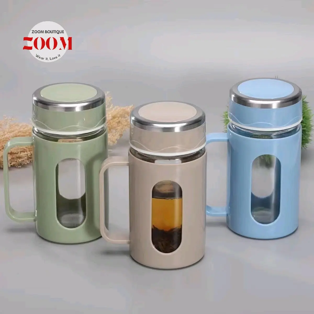 GELAS MUG KACA TUMBLER GELAS KACA BAHAN PLASTIK 400Ml