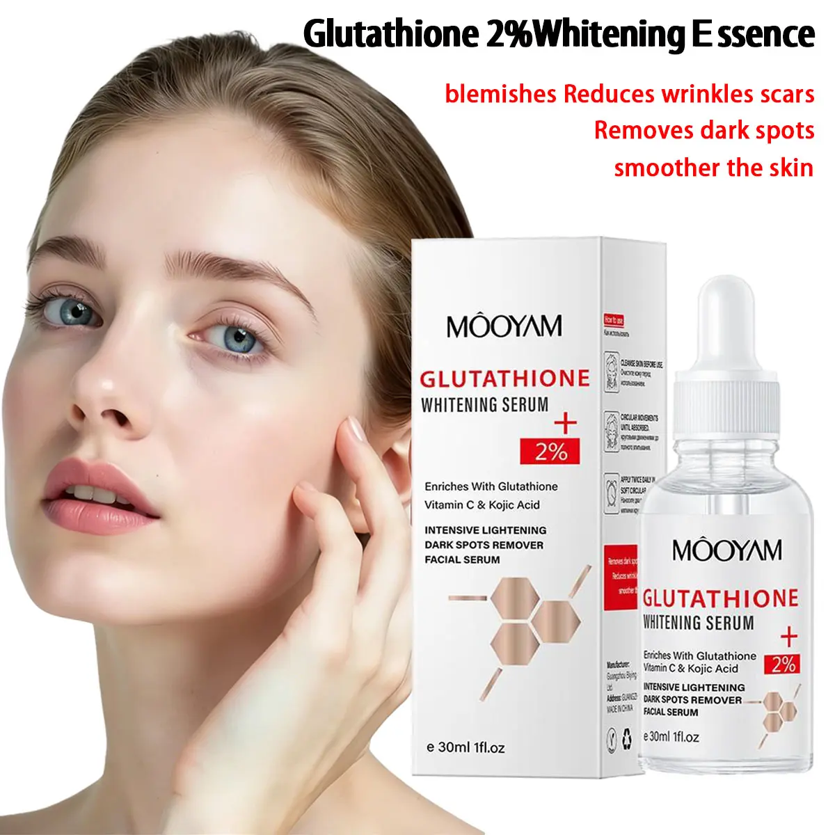 MOOYAM niacinamide whitening glutathione serum skincare concentration 2% enriches with vitamin c kojic acid remover facial MOOYAM niacinamide whitening glutathione serum skincare concentration 2% enriches with vitamin c kojic acid remover facial