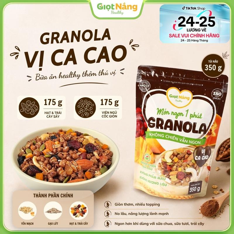 1 Túi Granola Nâu Granola Ngũ Cốc Ngon Và Lành Với Viên Yến Mạch Vị Ca Cao Từ Nông Sản Giọt Nắng Thực Phẩm Ăn Liền Đóng Gói