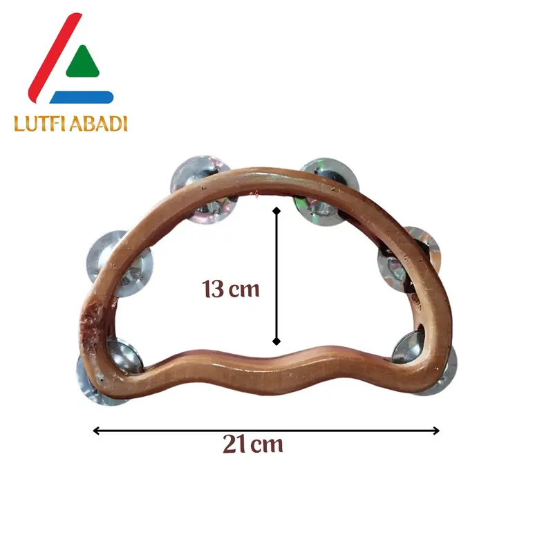 Tamborin kayu ukuran 21x13, alat musik tradisional 1