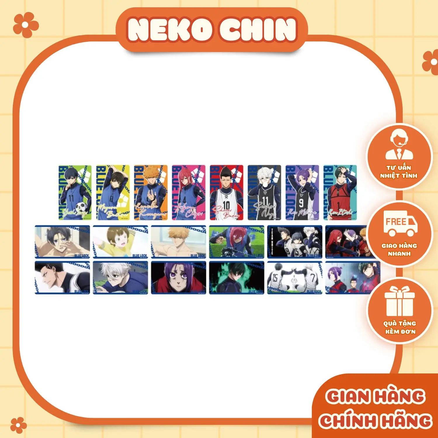 Thẻ clear premium nhân phẩm Bluelock – Thẻ Bài Anime – Chính Hãng Nhật – Goods Anime by Nekochin