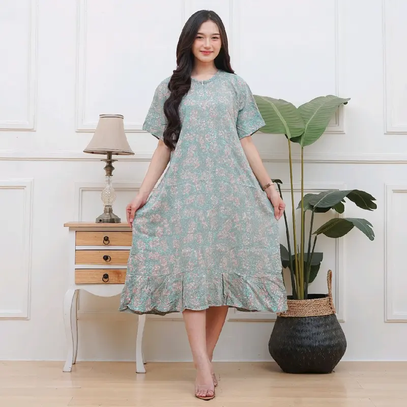 CLAUDYA DRESS BATIK / DASTER RAYON PREMIUM / DASTER BUSUI KEKINIAN / DASTER REMAJA WANITA / DASTER CAP / DASTER REMPEL Cantik Nyaman Panjang Motif Bumil 1