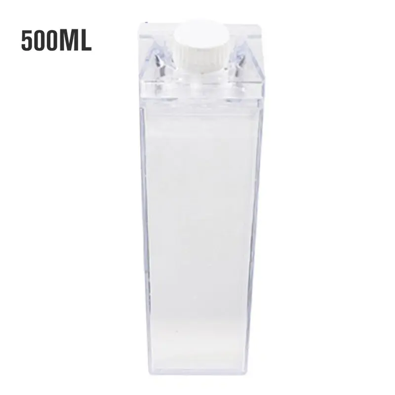 Bình Nước Carton Sữa, Dung Tích Lớn 500ml, Cầm Tay, Bình Nhựa, Thích Hợp Cho Trà, Nước Trái Cây, Trong Suốt, Lý Tưởng Cho Các Hoạt Động Ngoài Trời, Bình Sữa 1