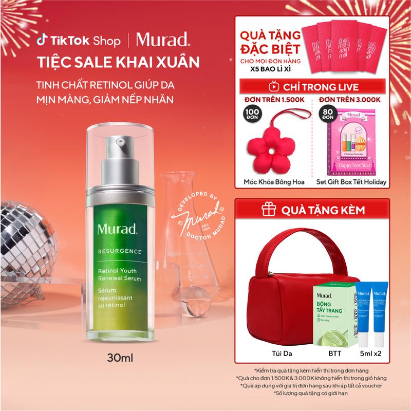 Tinh chất Retinol giúp da mịn màng và làm mờ nếp nhăn Murad Retinol Youth Renewal Serum 30ml