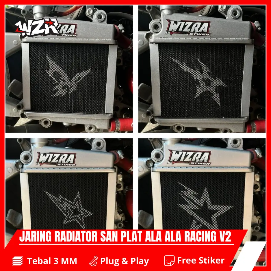 Jaring Radiator san Plat Ala Ala Racing Untuk All Motor  V2