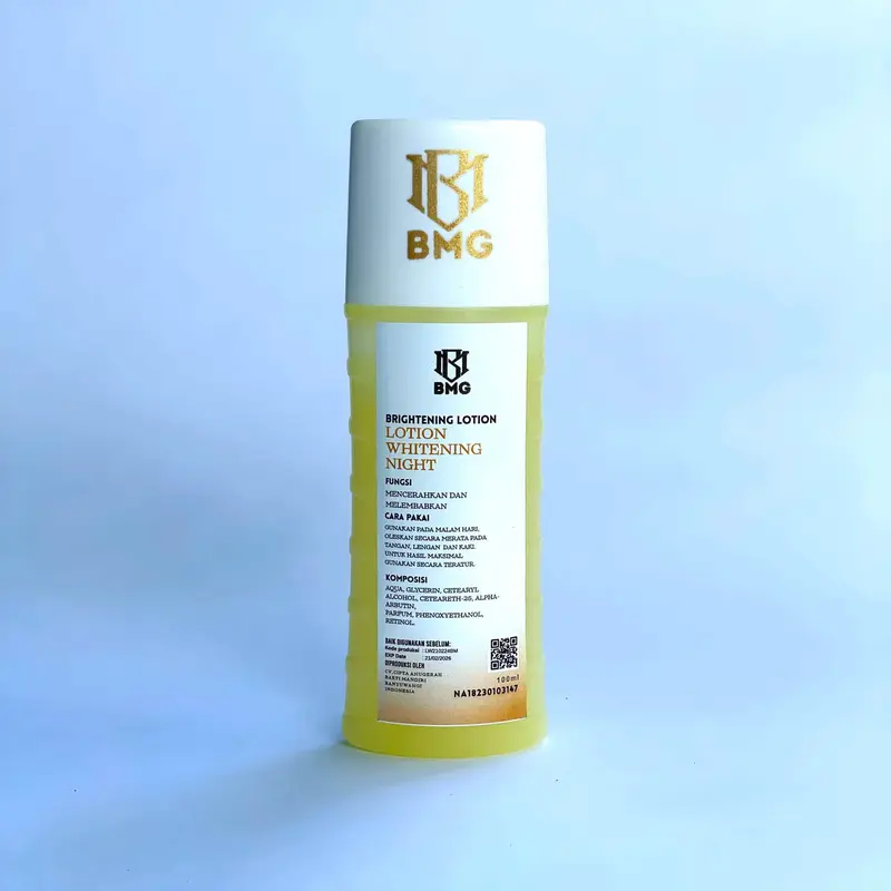 BMG LOTION ECER NIGHT 100ML BRIGHTENING LOTION KUNING NIGHT BPOM ORi / BMG  Mencerahkan Melembutkan Pria Handbody Memutihkan 2