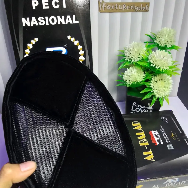 [BISA COD]PECI SONGKOK AL BALAD SUPER PREMIUM HITAM AC SILANG Kopiah Pria Muslim peci 1