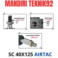 Gambar Cylinder Pneumatic AIRTAC SC 40X125 / SC40X125 dari mandiri teknik92 Kota Administrasi Jakarta Barat 2 Tokopedia