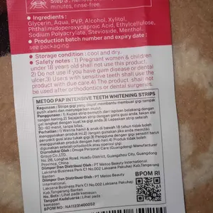 [BPOM] METOO PAP Intensive Teeth Whitening Strips 1/3/7 Sachet gigi putih - Hydrogen Peroxide-Free