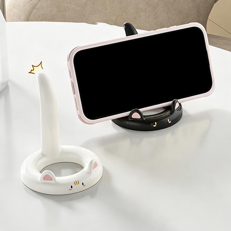Giá đỡ điện thoại hình mèo hoạt hình 3D sáng tạo; Góc nhìn có thể điều chỉnh; Phù hợp sử dụng tại văn phòng và nhà cửa.