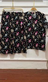 Product Review of [DasterHitsMalang] One Set Aira Celana Kulot Panjang 7/8 /One Set Kancing Depan/One Set Lengan Rempel/Setelan Wanita Baju Karet Katun Kerah Rayon Motif Atasan Busui Pendek Kotak from L**💕 1