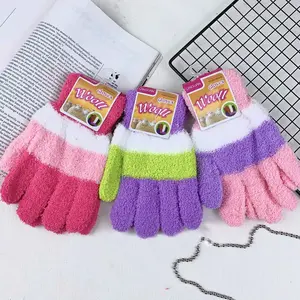 2 Pcs Sarung Tangan Motor Woll Bulu Halus Pelangi Belang Wanita Dewasa Gloves