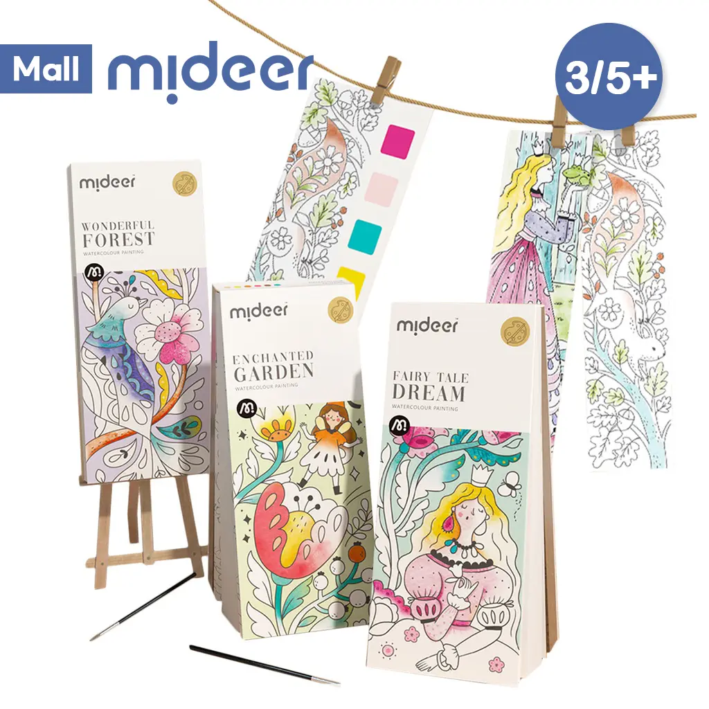 Mideer Pocket Paint Watercolor Painting Book Including Pigment