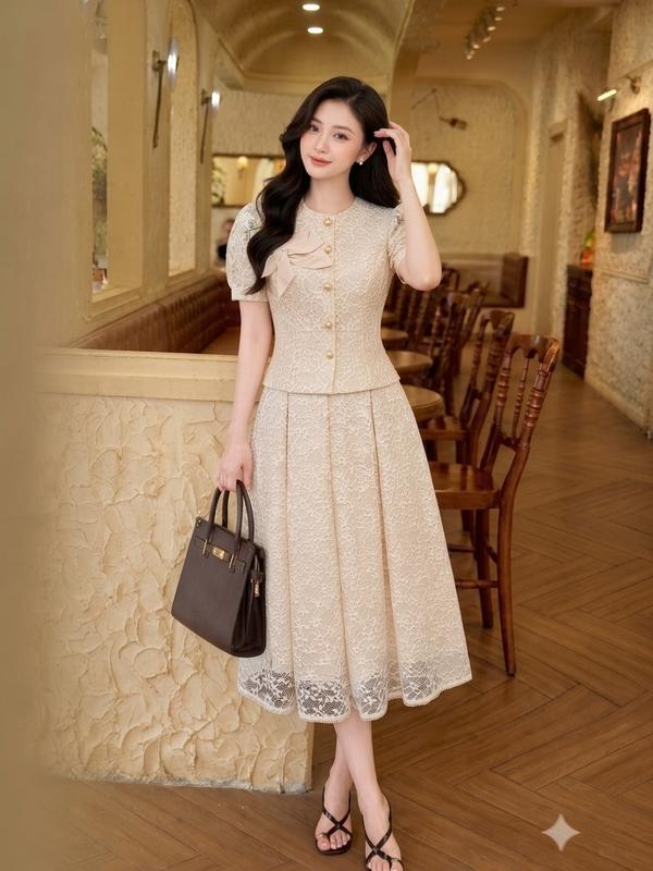 SET VÁY REN ĐÍNH HOA THỦ CÔNG CAO CẤP T53