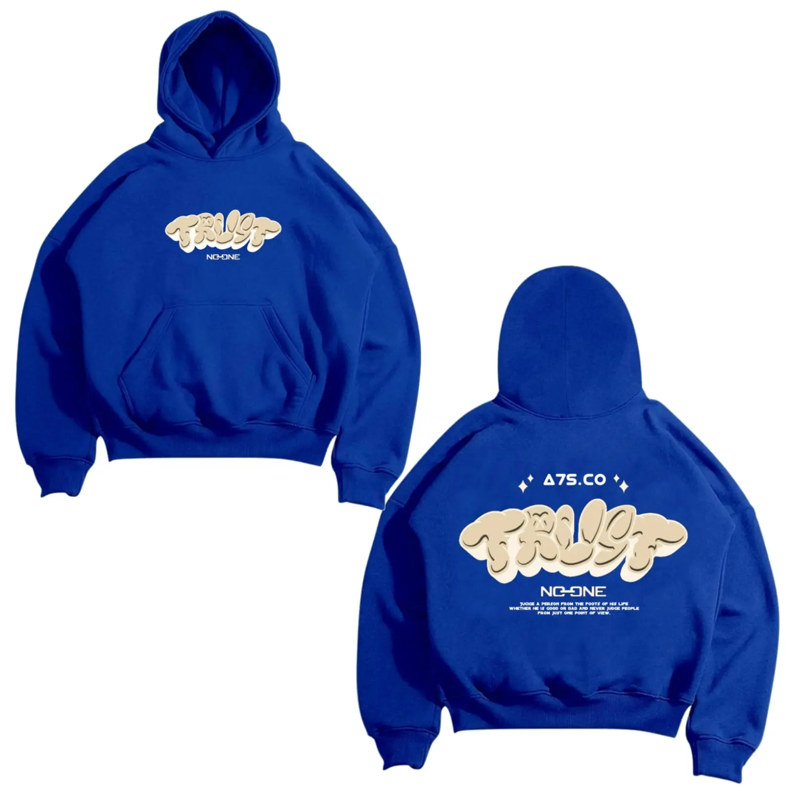 Appearance - Sweater Hoodie Oversize List TRUST UNISEX High Quality Premium Distro Hoodie Pria Wanita Fleece Warna Biru
