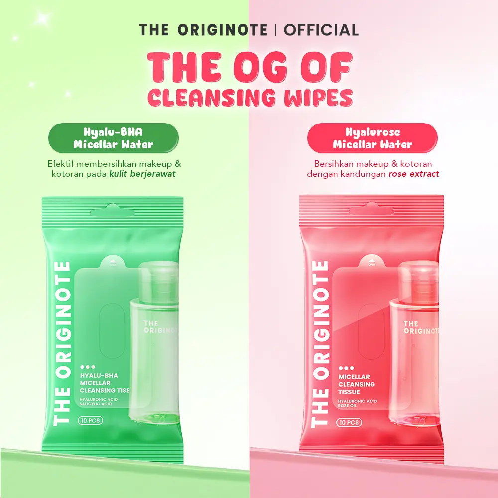The Originote Micellar Cleansing Tissue 10 sheets - Membersihkan Make Up cooling acid cleansing water oil Remover Pembersihan facial Make Up Melembapkan Wajah Remover Cleanser Pembersihan Mengencangkan Melembapkan Kulit Kering